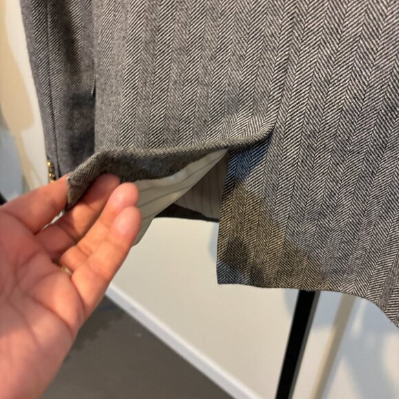 J. Crew Wool Blend Herringbone Goldtone Button Blazer - Picture 13 of 13